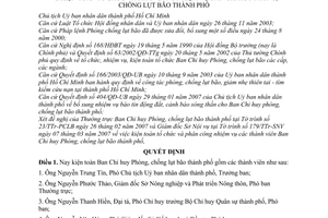 Quyết định 3247/QĐ-UBND kiện toàn tổ chức phân công nhiệm vụ ban chỉ huy phòng, chống lụt bão thành phố Hồ Chí Minh