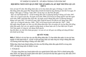 Nghị quyết 03/2007/NQ-HĐND nhiệm vụ kinh tế - xã hội 6 tháng cuối năm 2007 Quận Phú Nhuận