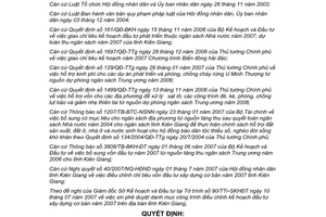 Quyết định 30/2007/QĐ-UBND kế hoạch đầu tư xây dựng cơ bản Kiên Giang 2007