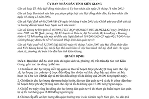 Quyết định 26/2007/QĐ-UBND chế độ định mức chi ngân sách xã Kiên Giang
