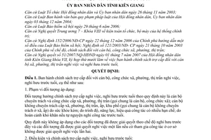 Quyết định 25/2007/QĐ-UBND  chính sách trợ cấp cán bộ, công chức xã