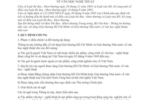 Thông tư 23/2007/TT-BVHTT hướng dẫn xét tặng giải thưởng Hồ Chí Minh giải thưởng Nhà nước văn học nghệ thuật