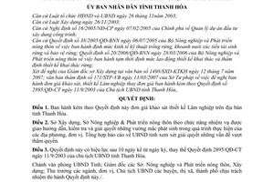 Quyết định 2248/2007/QĐ-UBND đơn giá khảo sát thiết kế Lâm nghiệp tỉnh Thanh Hóa