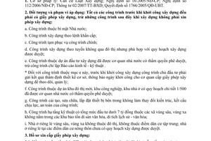 Quy định 138/SXD thủ tục cấp giấy phép xây dựng công trình