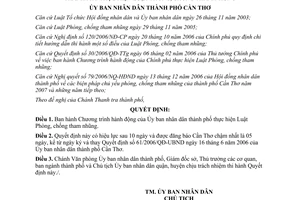 Quyết định 24/2007/QĐ-UBND thực hiện Luật Phòng chống tham nhũng Cần Thơ