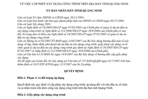 Quyết định 2666/2007/QĐ-UBND cấp phép xây dựng công trình