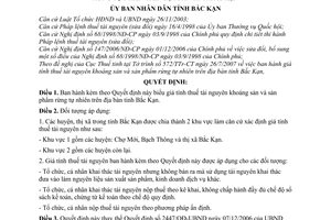 Quyết định 1266/2007/QĐ-UBND giá tính thuế tài nguyên khoáng sản sản phẩm rừng tự nhiên trên địa bàn tỉnh Bắc Kạn