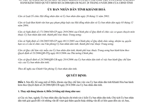 Quyết định 34/2007/QĐ-UBND sửa đổi Quy chế làm việc Ủy ban nhân dân Khánh Hòa theo 24/2006/QĐ-UB