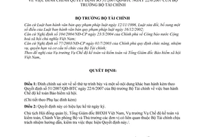 Quyết định 2580 /QĐ-BTC đính chính Quyết định 51/2007/QĐ-BTC Đính chính sai sót số thứ tự trình bày nội dung