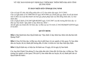 Quyết định 2699/2007/QĐ-UBND dạy thêm học thêm