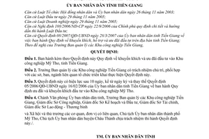 Quyết định 29/2007/QĐ-UBND khuyến khích và ưu đãi đầu tư và