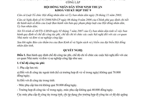 Nghị quyết 01/2007/NQ-HĐND công tác phí và chi tổ chức hội nghị tỉnh Ninh Thuận