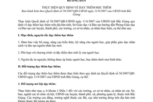 Hướng dẫn 834/SGD-ĐT-GDTrH  thực hiện quy định dạy thêm học thêm