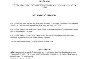 Quyết định 2581/QĐ-BTC hướng dẫn kế toán áp dụng Quỹ Vì người nghèo đính chính Thông tư 77/2007/TT-BTC
