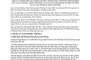 Thông tư 01/2007/TT-VPCP hướng dẫn Luật thi đua, khen thưởng sửa đổi Luật thi đua, khen thưởng hướng dẫn Nghị định 121/2005/NĐ-CP