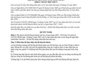 Nghị quyết 05/2007/NQ-HĐND chế độ khuyến khích cán bộ y tế Ninh Thuận