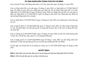 Quyết định 105/2007/QĐ-UBND mức thu phí đấu giá tài sản thành phố Hồ Chí Minh
