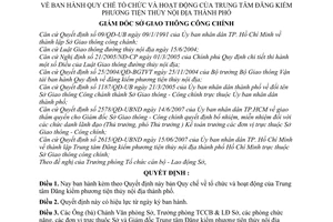 Quyết định 2343/QĐ-SGTCC quy chế Tổ chức Hoạt động Trung tâm Đăng kiểm phương tiện thủy nội địa thành phố