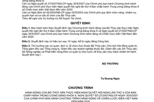 Quyết định 09/2007/QĐ-BTS Chương trình hành động Bộ Thủy sản hướng dẫn Nghị quyết Hội nghị lần 4  BCH Trung ương đảng khóa X 27/2007/NĐ-CP