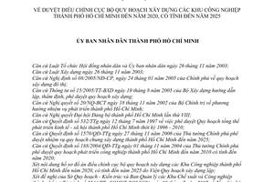 Quyết định 3368/QĐ-UBND duyệt điều chỉnh cục bộ quy hoạch xây dựng khu công nghiệp thành phố Hồ Chí Minh đến năm 2020 có tính 2025