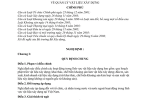 Nghị định 124/2007/NĐ-CP quản lý vật liệu xây dựng