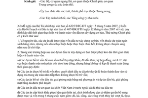 Công văn  1067/TTg-KTTH  quy định kéo dài thời gian thực hiện và thanh toán vốn đầu tư xây dựng cơ bản