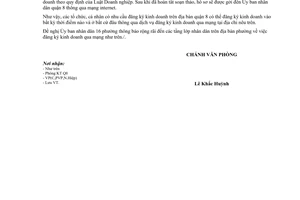 Công văn 163/VP-CNTT  cấp giấy chứng nhận đăng ký kinh doanh qua mạng Internet