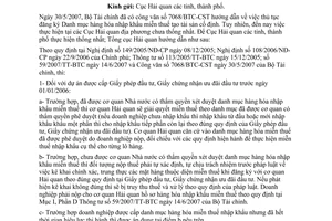 Công văn  4537/TCHQ-KTTT  thủ tục đăng ký Danh mục hàng hóa nhập khẩu miễn thuế