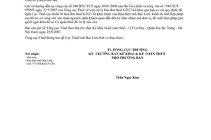 Công văn  3237/TCT-KK  hóa đơn thuế GTGT kê khai quá hạn