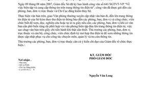 Công văn  671/SGTVT-VP biên tập và cung cấp thông tin trên trang thông tin điện tử