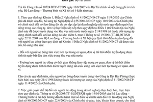 Công văn  2975/LĐTBXH-LĐVL giải quyết chế độ đối với lao động dôi dư theo NĐ 41/2002/NĐ-CP  Công ty Dệt Hải Phòng