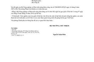 Công văn 4795/VPCP- QHQT đăng cai tổ chức Hội nghị lúa gạo quốc tế lần thứ 3