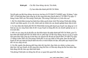 Công văn  4912/VPCP-CN  thực hiện công tác di dời cảng biển theo QĐ 791/QĐ-TTg