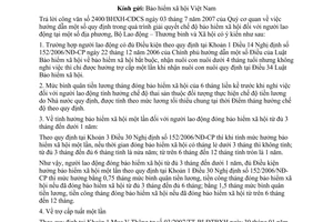 Công văn  3131/LĐTBXH-BHXH  hướng dẫn thực hiện chế độ bảo hiểm xã hội