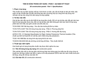 Tiêu chuẩn quốc gia TCVN7575-1:2007 về Tấm 3D dùng trong xây dựng - Phần 1: Quy định kỹ thuật