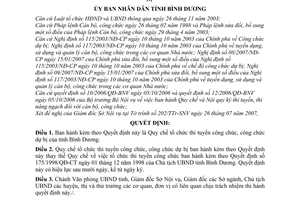 Quyết định 82/2007/QĐ-UBND Quy chế tổ chức thi tuyển công chức, công chức dự bị
