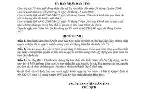 Quyết định 30/2007/QĐ-UBND trình tự, thủ tục cấp Giấy chứng nhận