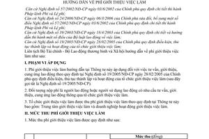 Thông tư liên tịch 95/2007/TTLT/BTC-BLĐTBXH hướng dẫn  phí giới thiệu việc làm