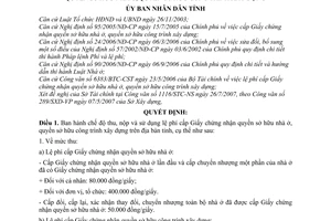 Quyết định 1707/QĐ-UBND  chế độ thu, nộp và sử dụng lệ phí cấp Giấy nhận