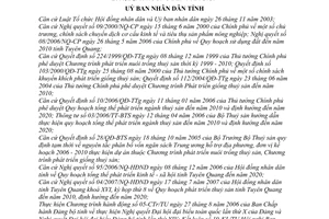 Quyết định 24/2007/QĐ-UBND phê duyệt Quy hoạch phát triển thuỷ sản tỉnh Tuyên Quang đến năm 2010, định hướng đến năm 2020