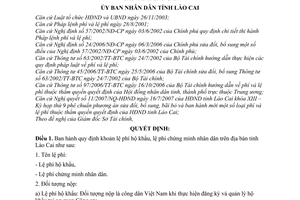Quyết định 48/2007/QĐ-UBND  lệ phí hộ khẩu,  chứng minh nhân dân trên địa bàn tỉnh Lào Cai
