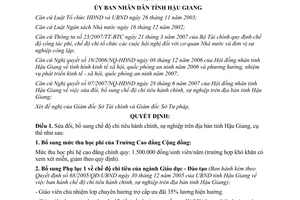 Quyết định 18/2007/QĐ-UBND sửa đổi chế độ chi tiêu hành chính sự nghiệp