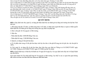 Quyết định 1439/2007/QĐ-UBND mức thu phí thẩm định báo cáo đánh giá tác động môi