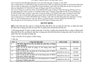 Quyết định 1423/2007/QĐ-UBND mức thu phí thẩm định đề án, báo cáo thăm