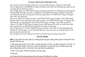 Quyết định 1429/2007/QĐ-UBND mức thu lệ phí cấp giấy chứng nhận quyền sở hữu