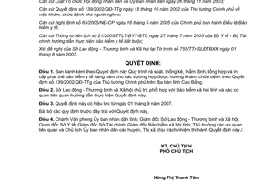 Quyết định 1418/QĐ-UBND năm 2007 Quy trình Cấp phát thẻ bảo hiểm y tế hàng năm