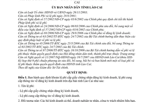 Quyết định 59/2007/QĐ-UBND lệ phí cấp giấy chứng nhận đăng ký kinh doanh, lệ phí cung cấp thông tin