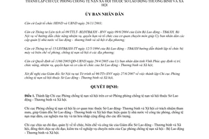 Quyết định 48/2007/QĐ-UBND thành lập Chi cục Phòng chống tệ nạn xã hội Vĩnh Phúc