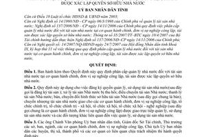 Quyết định 78/2007/QĐ-UBND phân cấp quản lý nhà nước tài sản nhà nước