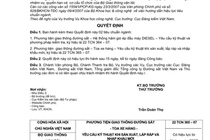 Quyết định 38/2007/QĐ-BGTVT tiêu chuẩn ngành Phương tiện giao thông đường sắt